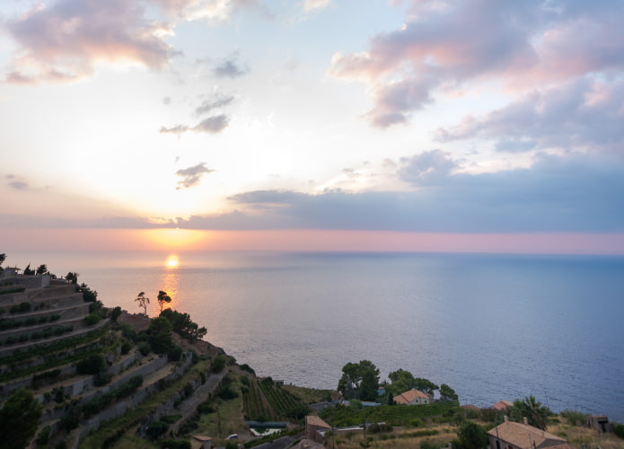 Puesta de Sol en Banyalbufar Detalle de una puesta de Sol desde el Hostal Sa Baronia, en Mallorca