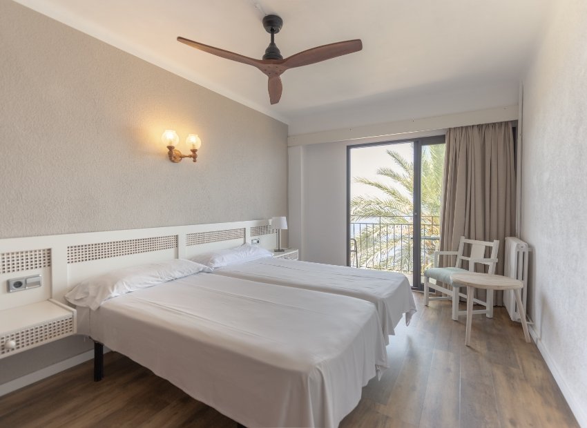 Sea views from one of the rooms at Hostal Sa Baronia